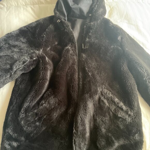 Ralph Lauren Reversible Hooded Ladies Faux Fur Jacket - Picture 1 of 5